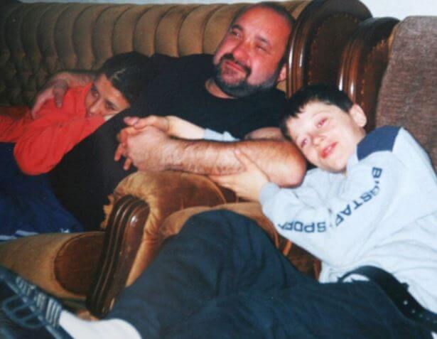 Krzysztof Lewandowski with his Son, Robert Lewandowski, and daughter, Milena.